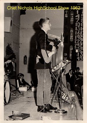 Chet performing at a high school "sock hop" as a freshman at New Trier HS.