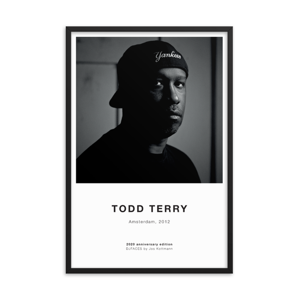 This iconic portrait of NYC’s house music legend Todd Terry is taken by photographer Jos Kottmann for his DJ FACES collection in 2012. It’s a must have for fans and a lasting gift. The museum-quality Giclée print is made on thick and durable matte paper – archival, acid-free and sourced in Japan – and will rock any wall, from living room to music studio. The optional 2cm black frame is made from beautiful alder semi-hardwood from renewable forests and comes with an Acrylite front protector. All hanging hardware is included.