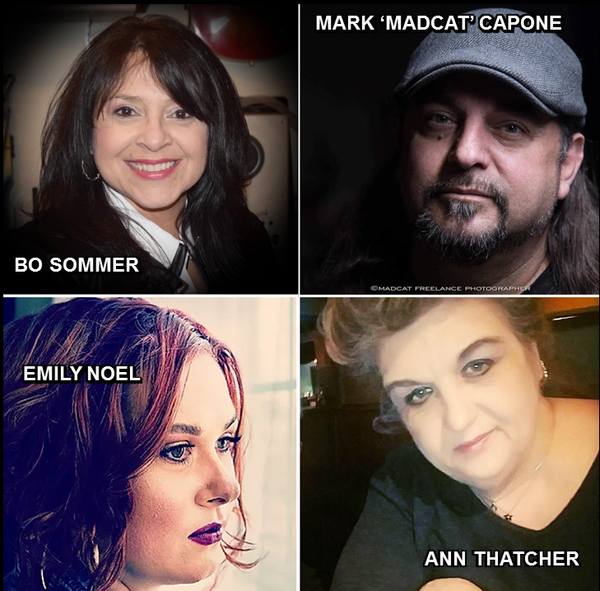Bo Sommer started her music industry career at Polygram Records in the early 1990s. Her 15+ years included working at Polygram and Elektra Records as well as some smaller labels under Time Warner - EastWest and Atco Records. Her experience includes publicity, production, legal and radio promotion.
She worked extensively in radio promotion working with world-renowned artists like Metallica, Dave Stewart of the Eurythmics, Missy Eliott, Motley Crue, AC/DC and so many more.
Bo is eager to share her experiences and knowledge to help you navigate the business side of music.
Mark MADCAT Capone is a native of Stroudsburg Pennsylvania. He's had a long life of artistic expression in some form or another. After many years of being a theater rat, he made the jump to film and TV in small and extra roles in shows like OZ on HBO, and the CBS show Now and Again. After a long break from acting he took on the role of Herb West in a local indy Zombie flick called “Holiday of the Dead “, which resulted in a newfound love of photography. Having briefly given singing in a band a shot back in the ass end of the 80s his vocal cords took a turn thusly ending his desire to sing in a band! Lol
Even though unable to sing, his love of music never died and only blossomed along with his love of photography! Today he swims in music once again. You can usually find him being sought out to photograph the local music scene. And is now happy to be a part of the Balcony show team!
Emily Noel is a singer/songwriter from the Lehigh Valley who has lent her talents to The Balcony Show as our Spotlight host. After putting out only three singles she has been nominated for a total of ten awards. The Josie Music Awards and the Lehigh Valley Music Awards. Known for her fiery, red hair, and sultry vocals, Emily's musical style is said to be alt/rock with a twist of pop.
Ann Thatcher has a keen sense of humor and a way of finding the best music in the independent world. After years of working as a Senior Correctional Officer in a prison, Ann returned to the one thing that made her happy, music. Studying some radio, TV, & Film in college, and a short stint in a Doo Wop shop Ann knew she was drawn to the arts. Nowadays Ann spends her time listening to music and creating a platform for independent musicians to be heard. She has won the Lehigh Valley Music Award for "Best Music Supporter" (Industry) two years in a row and continues to support independent artists every day. When asked about The Balcony Show? Her answer is always the same "I love what we do!"
'The Balcony Show' premieres every Wednesday at 9pm ET.