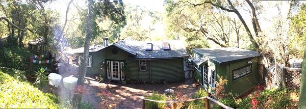 Crombie Cabin nestled in the woods