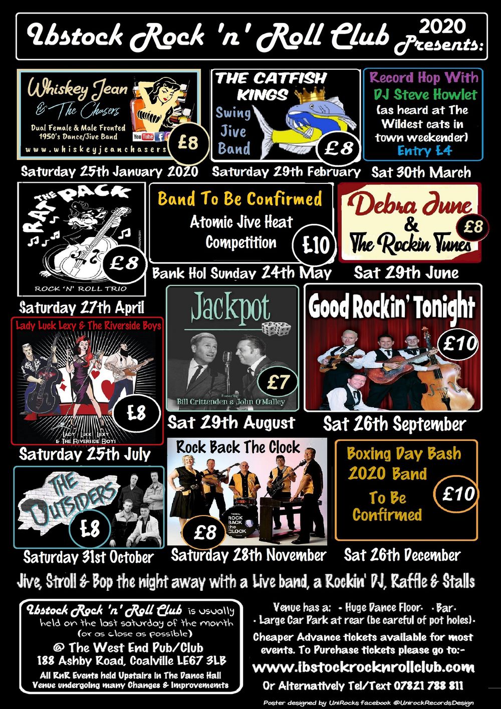 2020 Rock n Roll Gigs at the west end (Covid Permitting)