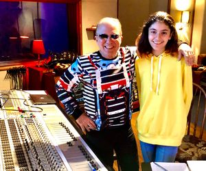 Sevi in the studio with producer, David Kershenbaum (Tracy Chapman, Duran Duran)