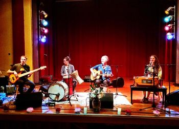 Singing backing vocals for Brenda McMorrow at Aeolian Hall, London. L - R: Chris Gartner, Morgan Doctor, Brenda McMorrow, Shannon