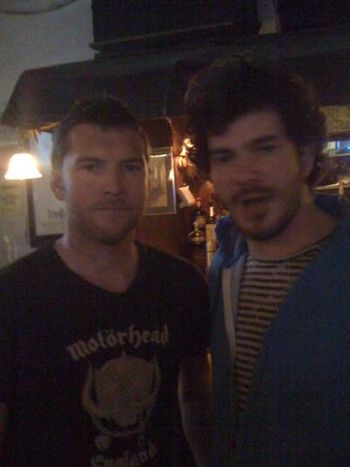 Sam Worthington(AVATAR, Clash of the Titans) and I during my break @The Back Fence in the village. He hung out all night!