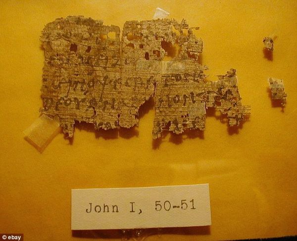 2000 year old papyrus Greek new testament manuscript.
Surfaced on eBay for a very high selling price.