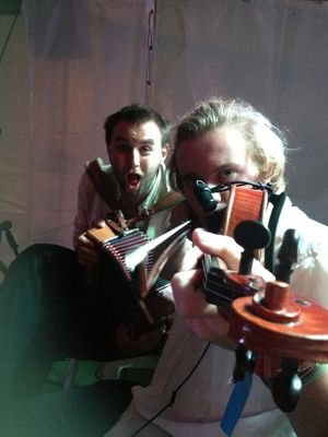 Playing a ceilidh with Tom Moore and Jack Rutter (behind the camera)
