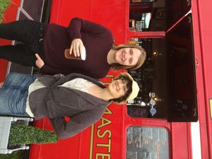 Having a blast with fellow singer songwriter Martyn Peters, at the Syon Foodies Festival, May 2017.