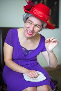ESTHER a little old narcoleptic lady with a love for peanut brittle and co-founder of the Sassy Blue Hairs Chapter