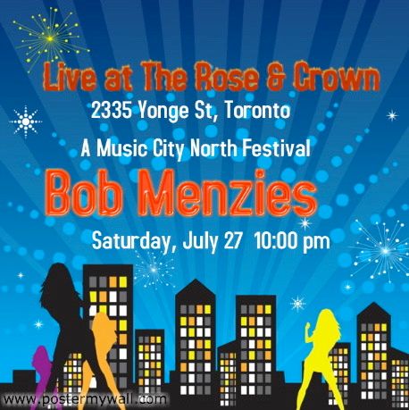 Performed solo for this festival. Originally scheduled to be on with Bass player Rob Ross but had to cancel the bass at the last minute due to a noise restriction (a comedy show going on downstairs). Good show - went through the set list competently without missing missing much. A big noisy crowd who were not really there for the show - more of a sports/pick-up bar but still the biggest crowd I played before up to now.
The line-up for the show included:
9:00 - 9:45 Signe Miranda
10:00 - 10:45 Bob Menzies
11:00 - 11:45 Social Potion
12:00 - 12:45 Groovy Brothers
1:00 - 1:45 The Bloody Five
