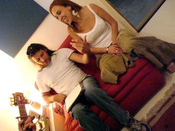 Fernanda Froes-Pruett & Producer Gustavo Filipovich during Guitarist Fernando Caneca’s session @ Fernanda Froes-Pruett’s recording sessions at Estudio Cayres - São Paulo, SP, Brazil - Copyright © 2018 Double Feather Productions. All rights reserved.