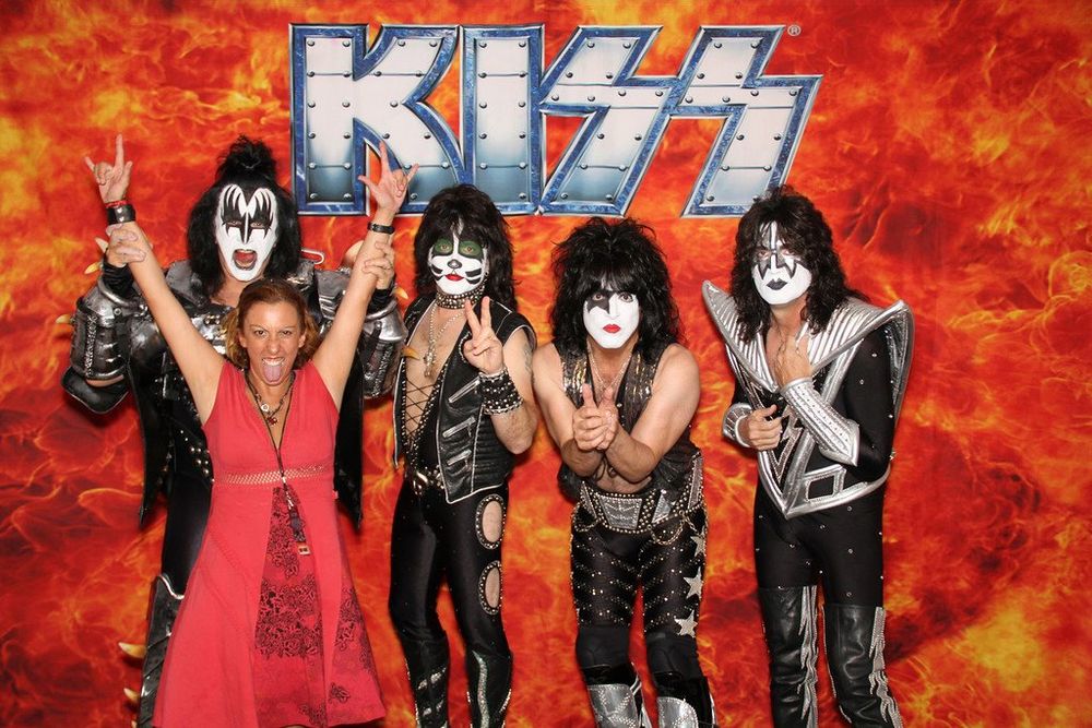 Gene Simmons, Fernanda Froes-Pruett, Eric Singer, Paul Stanley and Tommy Thayer<br>West Palm Beach, Florida<br>July 27, 2012.