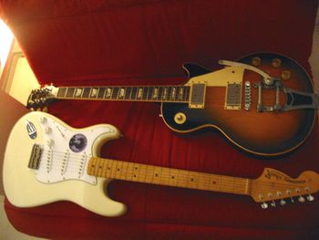 Guitarist Edu Tedeschi's instruments for Fernanda Froes-Pruett’s recording sessions at Estudio Cayres - São Paulo, SP, Brazil - Copyright © 2018 Double Feather Productions. All rights reserved.