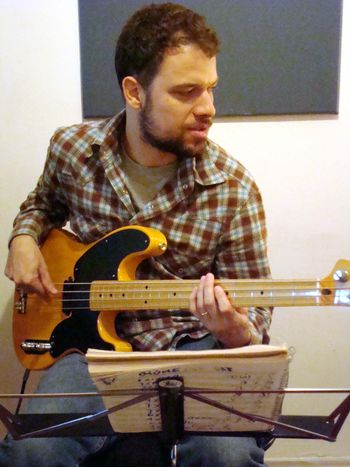 Bassist Dudinha Lima @ Fernanda Froes-Pruett’s recording sessions at Estudio Cayres - São Paulo, SP, Brazil - Copyright © 2018 Double Feather Productions. All rights reserved.