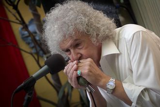 T.M blowin' some mean blues harp