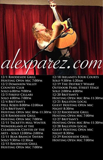 www.alexparez.com/shows Alex The Red Parez aka El Rojo December 2021 Performance Schedule - alexparez.com