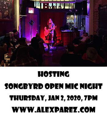 www.alexparez.com Alex The Red Parez aka El Rojo Hosting Songbyrd Open Mic Night 1-2-20 7pm