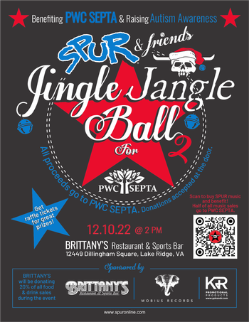 http://www.spuronline.com/jjball2.html Jingle Jangle Ball with SPUT and Friends* - Benefiting PWC SEPTA (Prince William County Special Education Parent Teacher Association) and Raising Autism Awareness - Special Guests Don Zientara and Alex Parez! At Brittany's in Lake Ridge, VA in The Dining Room! Saturday! December 10th, 2022, 2pm-6pm