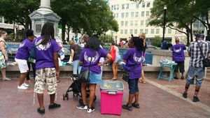Chasity Taylor Foundation volunteers with Dez Nado, Feed Those In Need 2016 - an event during the annual Duval Spring Music & Community Festival in Jacksonville, FL