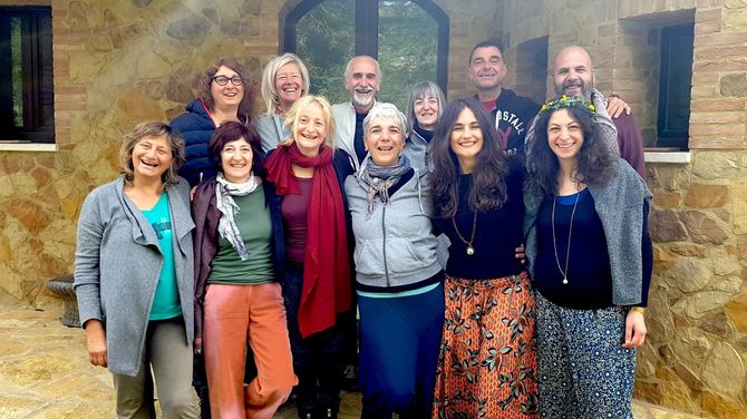 At the end of a retreat with the Italian Sangha