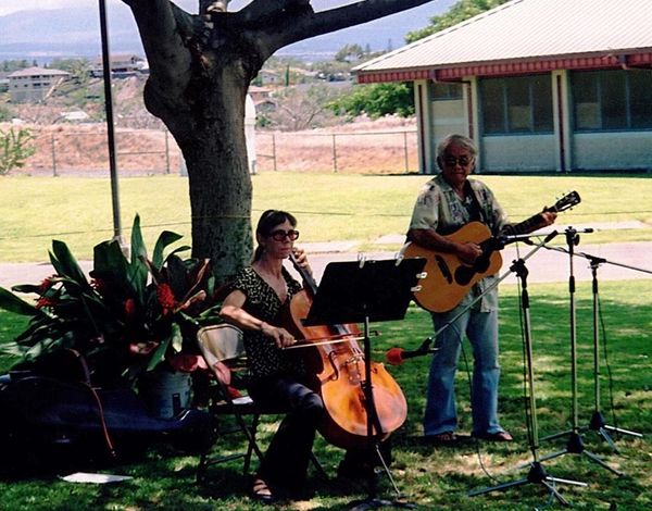 Brian Nakasone and Kathy Fraser perform at the annual back-to-school event in Waikoloa Village.