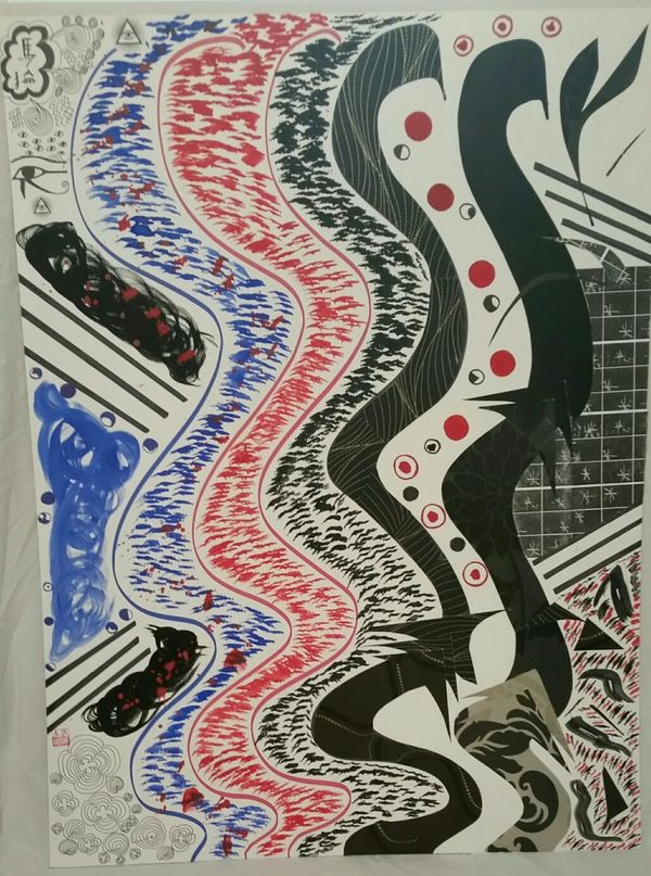 EYE OF THE BEHOLDER 30" X 40" Illustration Board mixed media