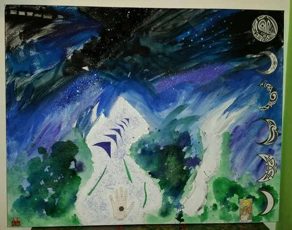 DARKNESS TO LIGHT 20" x 30" Canvas mixed media