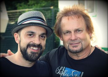 With Michael Anthony; Kris at Raso Guitar Repairs Guelph. 519-835-0444 kris@rasoguitarrepairs.com