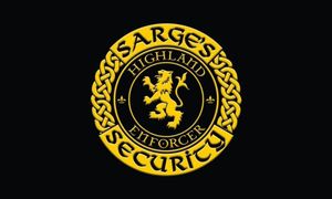 FRONT OF SHIRT/HOODIE:
-SARGE'S SECURITY LOGO FEATURED ON LEFT BREAST