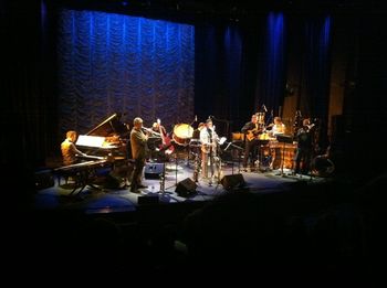 Bennie Maupin Capital Jazz Project 2012. (from L-R) Michael Azzopardi, Miroslav Bukovsky, Eric Ajaye, Mark Sutton, Bennie Maupin, Carl Dewhurst, Gary France, James Greening. Photo by Max Alduca