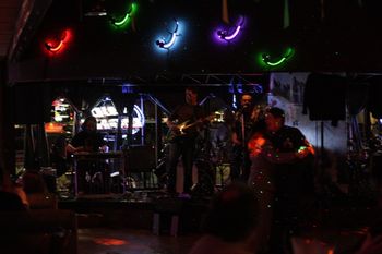 These colored spots are all over me! L-Town Allstars @ Sweetwater Station, Westminster, CO, 2-11-2011. Photo by Kip Martin.