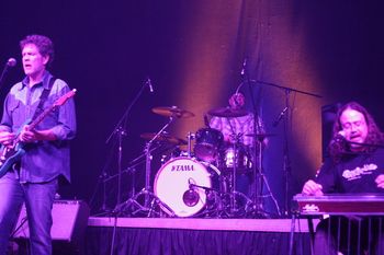 Three-part yodelling with the L-Town Allstars @ Dickens Opera House, Longmont, CO, 1-29-2011. Photo by Kip Martin.