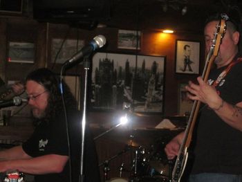 Chris Ramey on steel and Tony Soto on bass with the L-Town Allstars @ Dillinger's, Lafayette, CO, 1-28-2011.