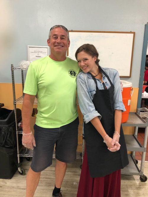 RallySound Board Member and Volunteer, Chuck McKinney along with Corinna Smith at New Horizons - August 22, 2019