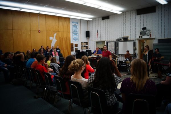 Songwriting workshop with high schoolers in Presque Isle, ME 2013