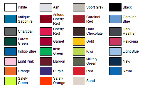 Adult Hoodie Colors
