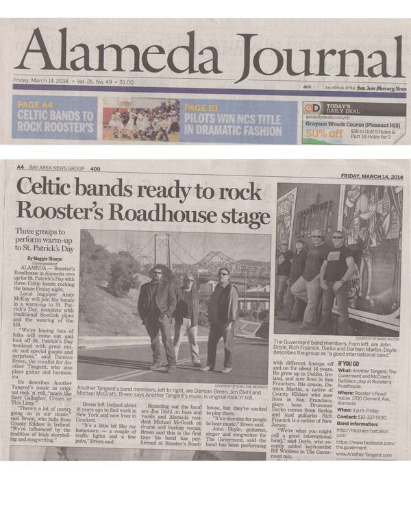 Front Page of the Alameda journal
