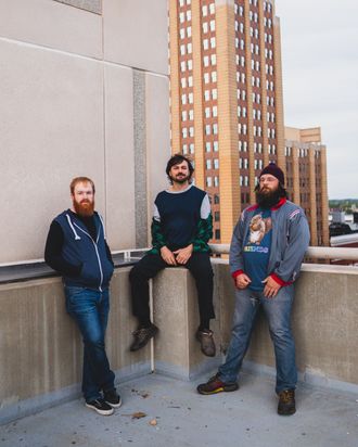 Lansing rock band Jenn's Apartment on building. Photo taken by Donte Smith