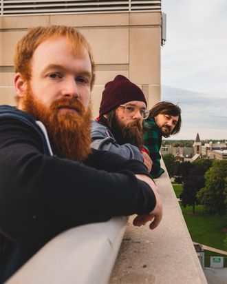 Lansing rock band Jenn's Apartment on downtown rooftop. Photo taken by Donte Smith