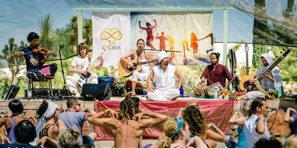 Teaching at Bhaktifest with Jaya Lakshmi and our band, the Saraswati Dream Band.