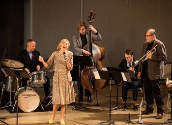Vintage Swing Band with Kristian Braathen, Wynston Minckler, Josh Roberts, Jamie Croil photo by Bruce McPherson