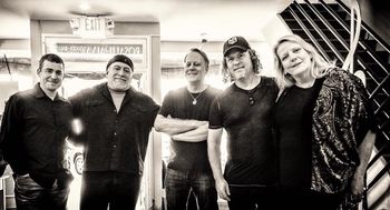 The Steppes. From left to right: JS, Randy George, Peter Matuchniak, Scott Connor, Pamela George. Photo by Robert Smith