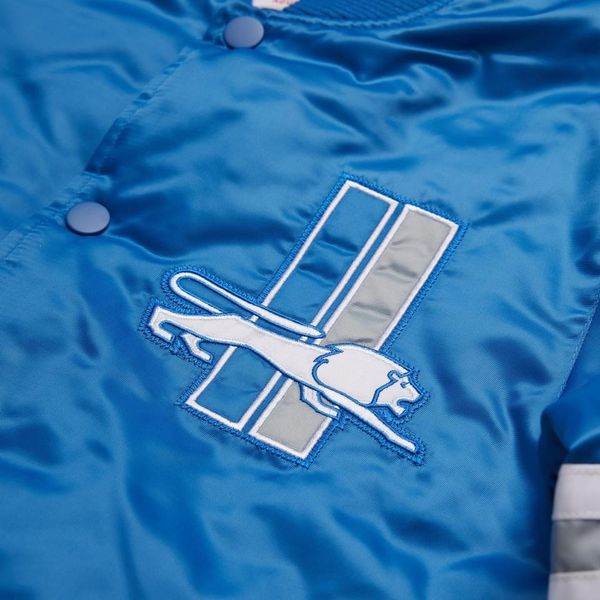 Detroit Lions Homage x Starter Gridiron Jacket Retro Logo Close Up