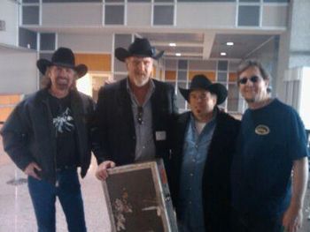 To start off the new year we flew to Austin, TX to showcase for the Texas Fairs and our friend Dave Miller with Asleep at the Wheel met us...and minutes later we ran into our hero...Ray Benson himself!