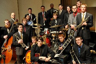 Shenandoah Conservatory of Music Jazz Ensemble Director Matthew Niess Alto 1 Cody Leavel * Alto 2 Jessica Singel Tenor 1 Rocket Jackson Jr. Tenor 2 Ryan Ratliff Bari Sax David Sobel Trumpet 1 Andrew Golden ** Trumpet 2 Alexander Serio Trumpet 3 Austin Boyer Trumpet 4 Eric Thomas Bone 1 Brian Knox * Bone 2 Andrew Doering Bone 3 Pat Vona Bone 4 Casey Klint Bone 5 Jeremy Levey Guitar Matt Wolfe * Piano Harrison Koontz Bass Kevin Johnson Drums Alex Osborne Drums Jacob Tal