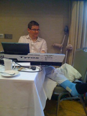 Colm playing at the Glasnevin feis after rupturing his Achilles Tendon in 2010.