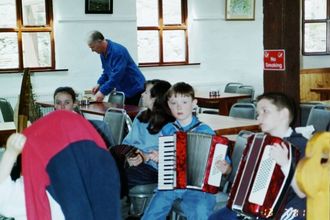 The Earliest photo of Kevin and his accordion from 2001
