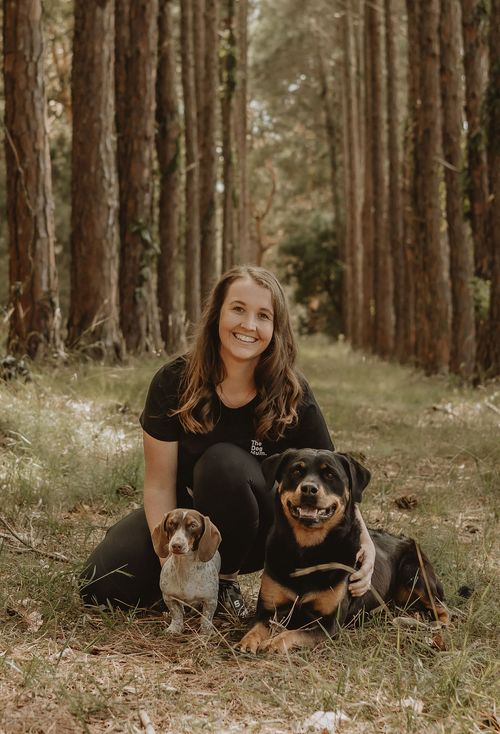 Co-owner Amy with Rumble and Dizzy
