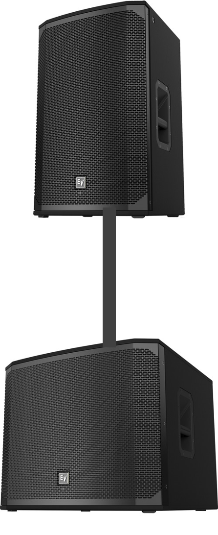 The Electro‑Voice EKX-12P 1500W 12" Powered Speaker and EKX-15SP 1300W 15" Powered Subwoofer system is used for medium to large venues. We use these in pairs, your audience will experience powerful bass and powerful while enjoying precise and consistent coverage.