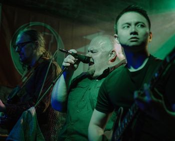 May 18, 2019 @ Bodega's Alley ...Matt Richardson (Guitar), Big Daddy Caleb (Vocals), and Thai Nguyen (Guitar) - Photo by Audrey Hertel