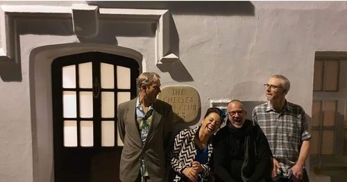 LEFT: SUPPORTING MY FAVOURITE RUDE BOYS DEATH OF GUITAR POP CAMDEN 2021. ABOVE: FUN AND LAUGHTER OUTSIDE THE CHELSEA ATRS CLUB, ALWAYS A FUN PLACE TO PLAY